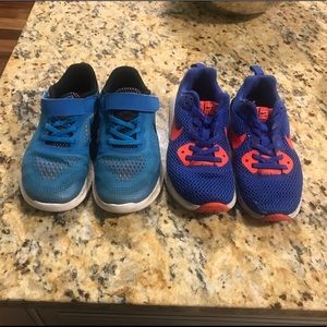 Boys Nikes- Good Worn Shape.  Size 1 and 1 1/2